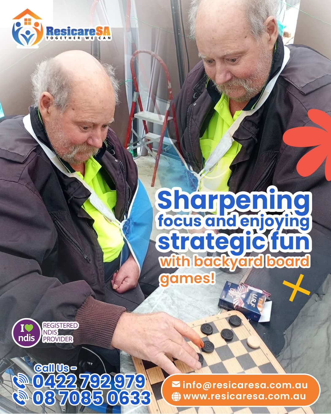 A participant concentrating on an outdoor board game, enjoying a recreational activity that encourages focus and strategic thinking.